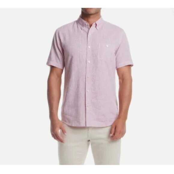 Weatherproof Vintage Other - NEW Weatherproof Vintage Men's M Original Short Sleeve Linen Blend Shirt Red